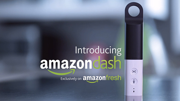 The Amazon Dash wand displays a new look into the future of grocery shopping.