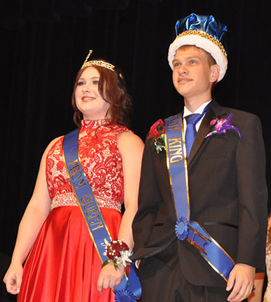 Prom king and queen Kobe Giger and Shari Schober