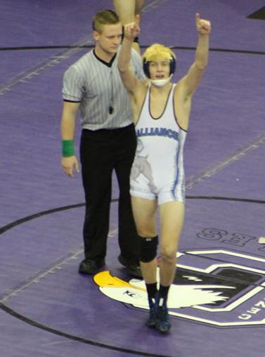 Jorgen Johnson pointing to the Alliance crowd after a win. 