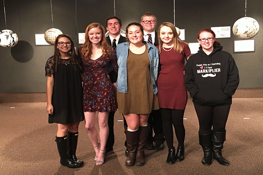 High Plains Honor Band and Choir students. From left to right; front row: Peyton Stoike, Hannah Middleton, Sariah Grant, Emmy Green, Aubrey Garret. Back row: Cade Stephenson, Jake McCaffery.