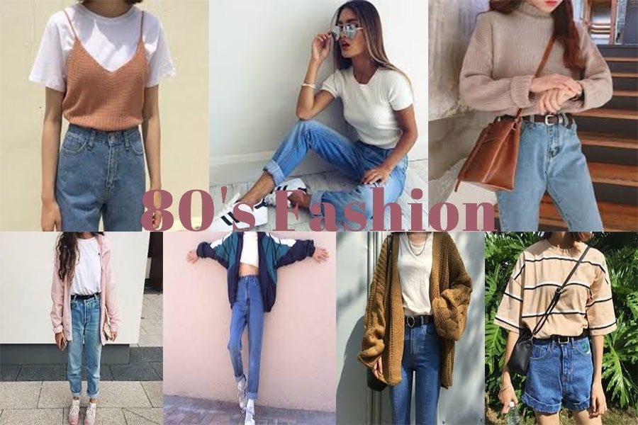 80's fashion blue jeans